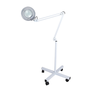 5X LED Glass Standing Floor Rolling Lamp with Wheels